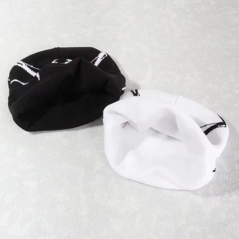 1PC Fashion Knitting Spider Web Design Hat for Men Women Pullover Pile Cap Y2K Goth Warm Beanie Hats New Hip-Hop Street Cap