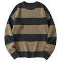 New Loose Bottoming Sweater Casual Versatile Striped Pullover Men'S round Neck Sweater