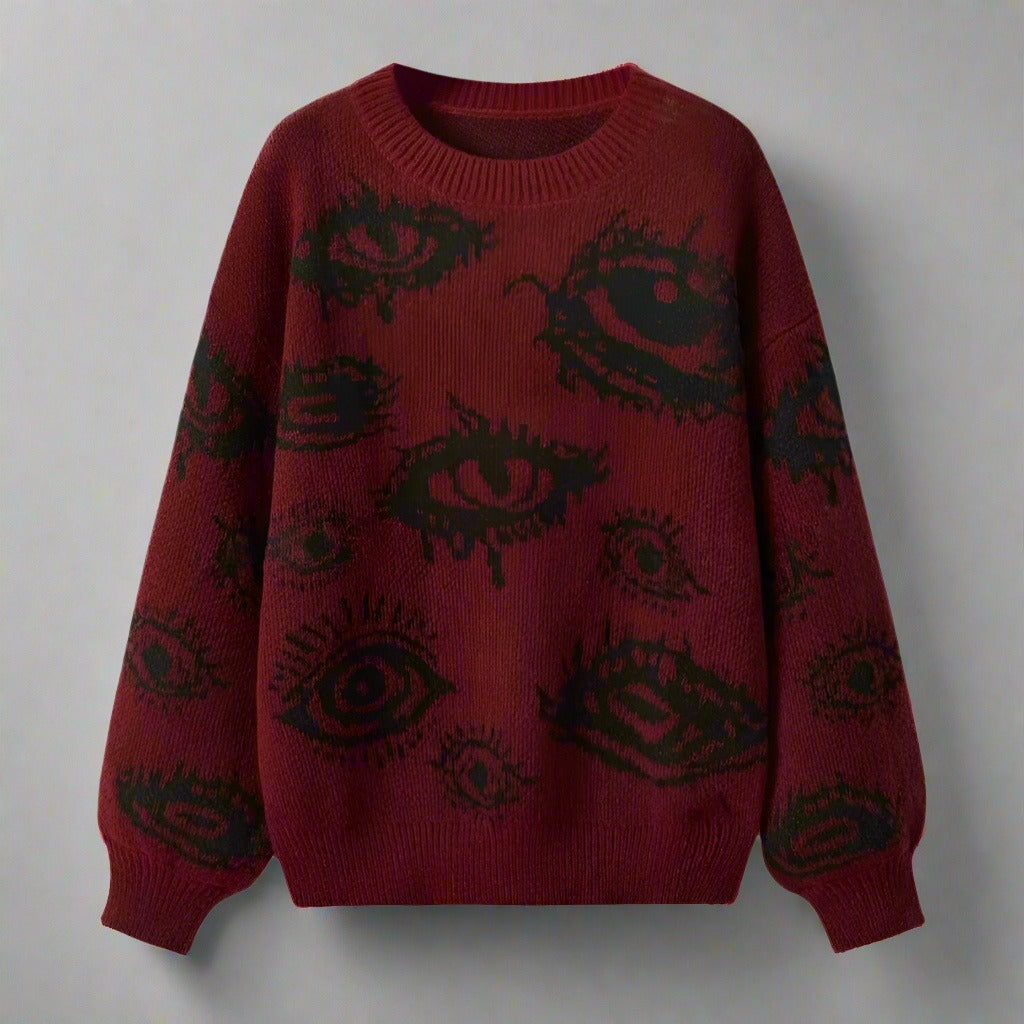 Round Neck Knitted Jacquard Sweater