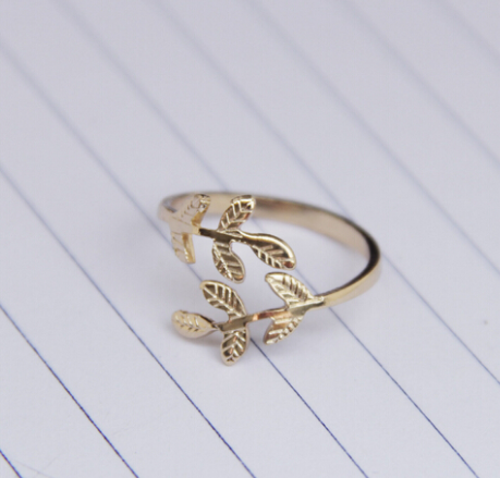 Open Ring, Leaf Ring, Olive Branch Ring