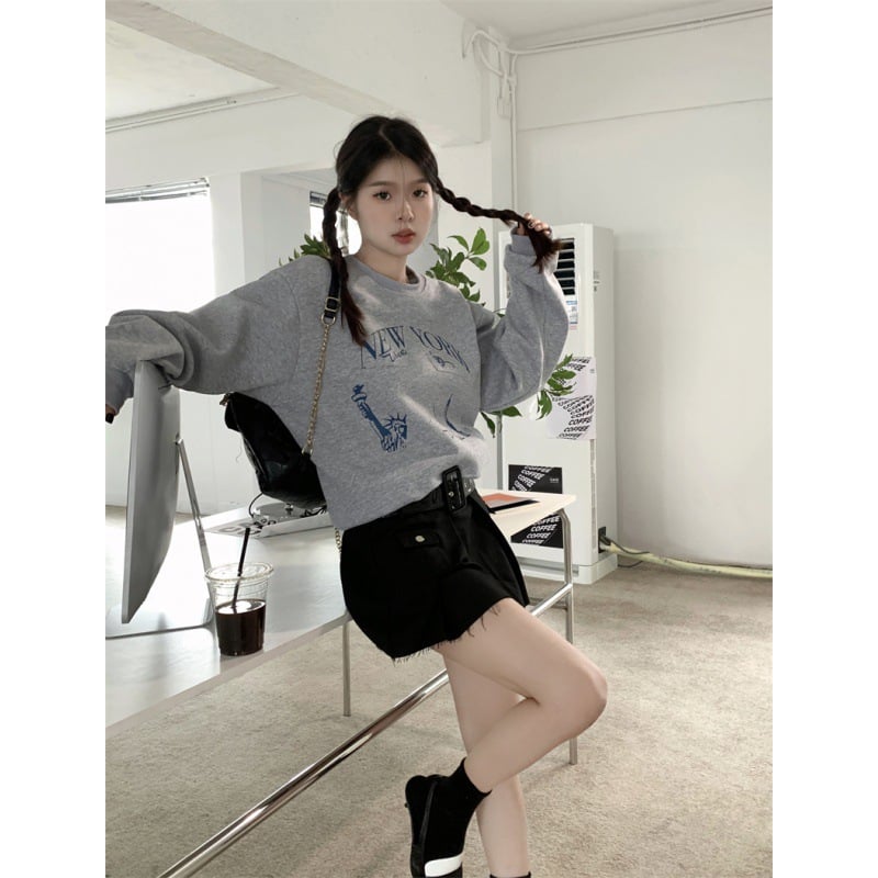 Retro Printed Sweater for Women - Autumn Fashion Top