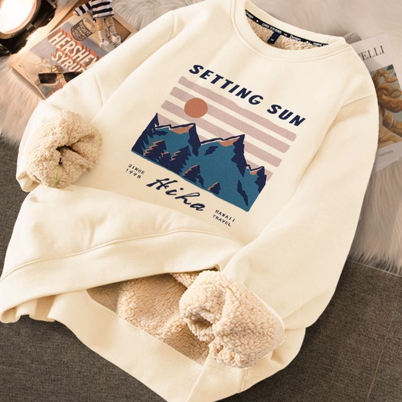 Thick Printed Sweater for Women