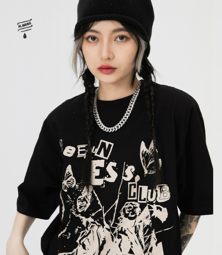 Vintage American Style Printed T-Shirt for Women