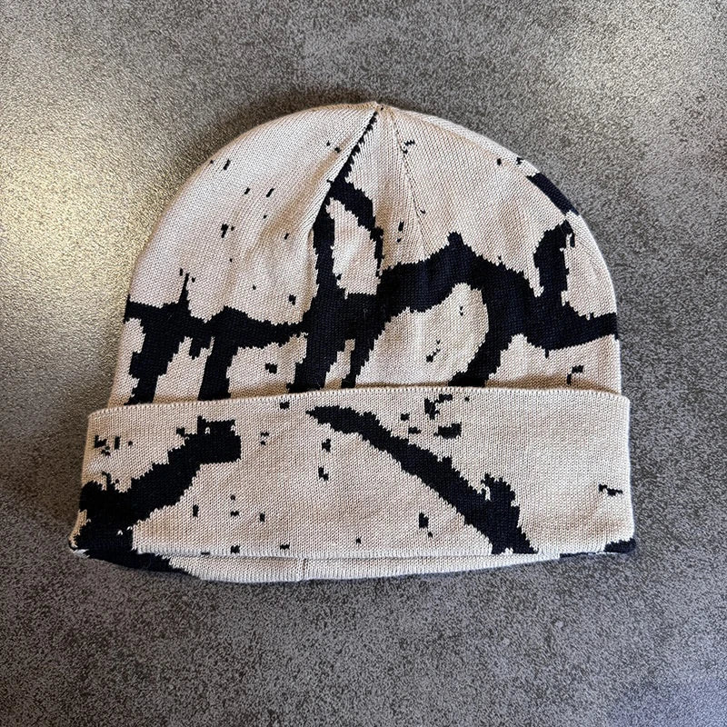 Y2K Print Knitted Hat Autumn and Winter Street New Unisex Warm Personal Versatile Fashion Niche Beanies