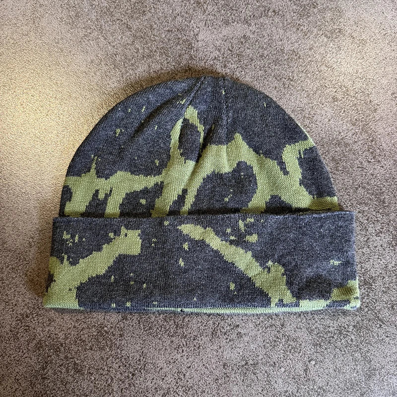 Y2K Print Knitted Hat Autumn and Winter Street New Unisex Warm Personal Versatile Fashion Niche Beanies