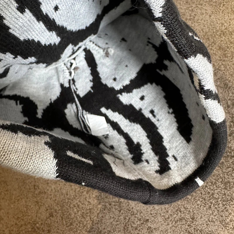 Y2K Print Knitted Hat Autumn and Winter Street New Unisex Warm Personal Versatile Fashion Niche Beanies