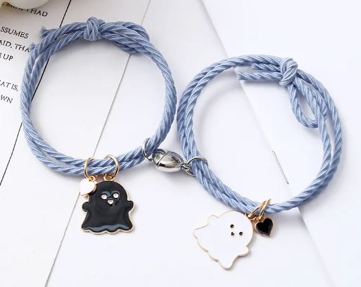 Ghost Emoji Couple Bracelet