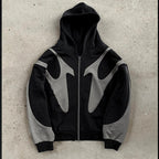 Pattern Stitching Hooded Cardigan Sweater