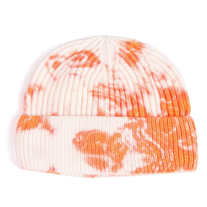 Tie-Dye Printed Knitted Beanie Hat