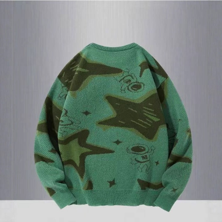 Retro Chunky-Knit Unisex Pullover Sweater Top