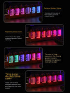 RGB Clock LED Wooden Creative Desktop Decoration