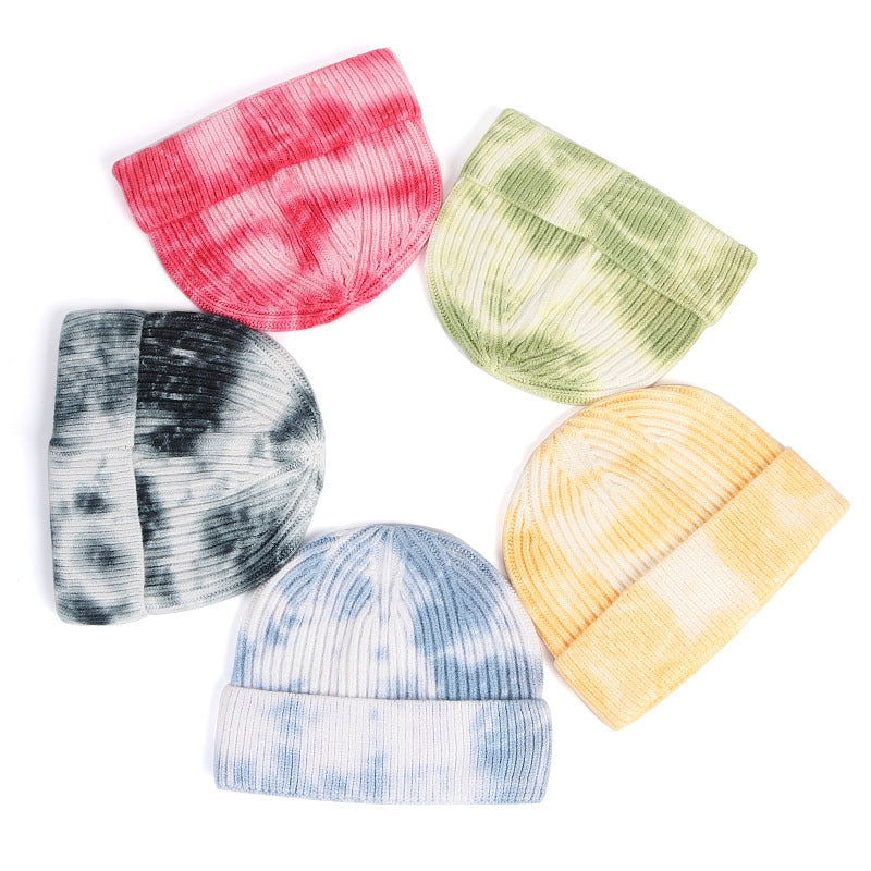 Tie-Dye Printed Knitted Beanie Hat