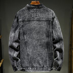 Men's Vintage Washed Ash Denim Jacket - Slim Fit