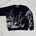 Harajuku Retro Anime Print Men's Knit Sweater