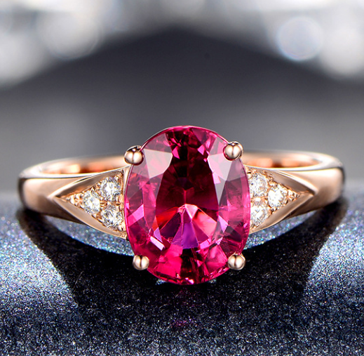 Tourmaline Gemstone Simulation Ring