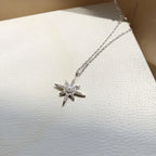 Stars, Moon, Six-pointed Star Double Necklace Female Sterling Silver Clavicle Chain