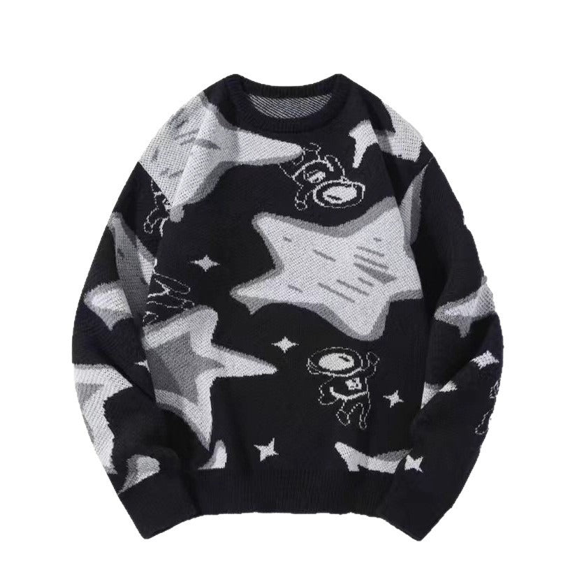 Retro Chunky-Knit Unisex Pullover Sweater Top