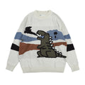 NAGRI Retro Cartoon Dinosaur Knit Sweater for Couples