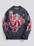 Street Trend Skeleton Jacquard Sweater