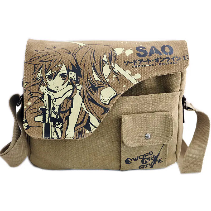Anime Cartoon Canvas Shoulder Bag with Multiple Themes