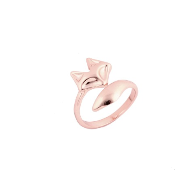 Fox Ring, Copper Animal Fox Adjustable Ring