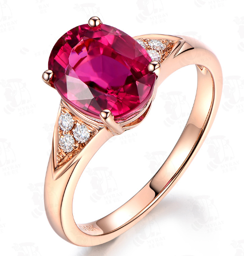 Tourmaline Gemstone Simulation Ring