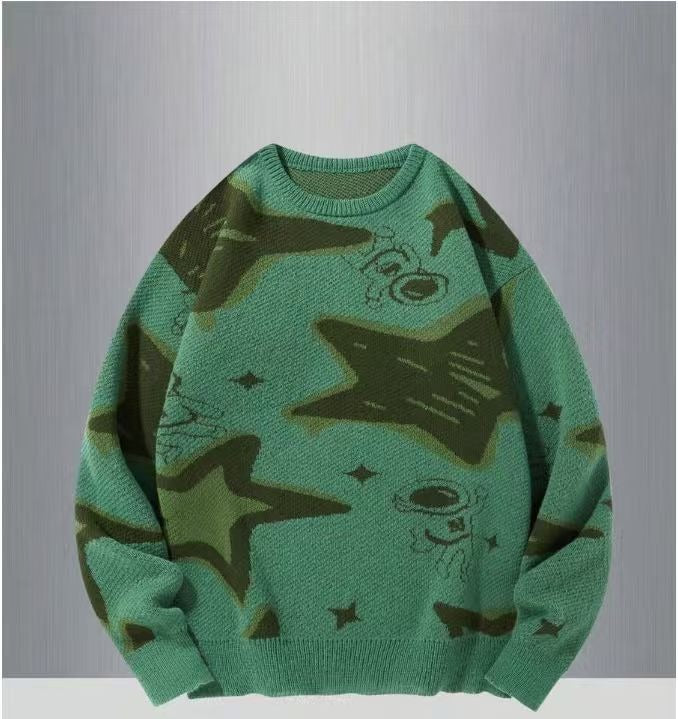Retro Chunky-Knit Unisex Pullover Sweater Top