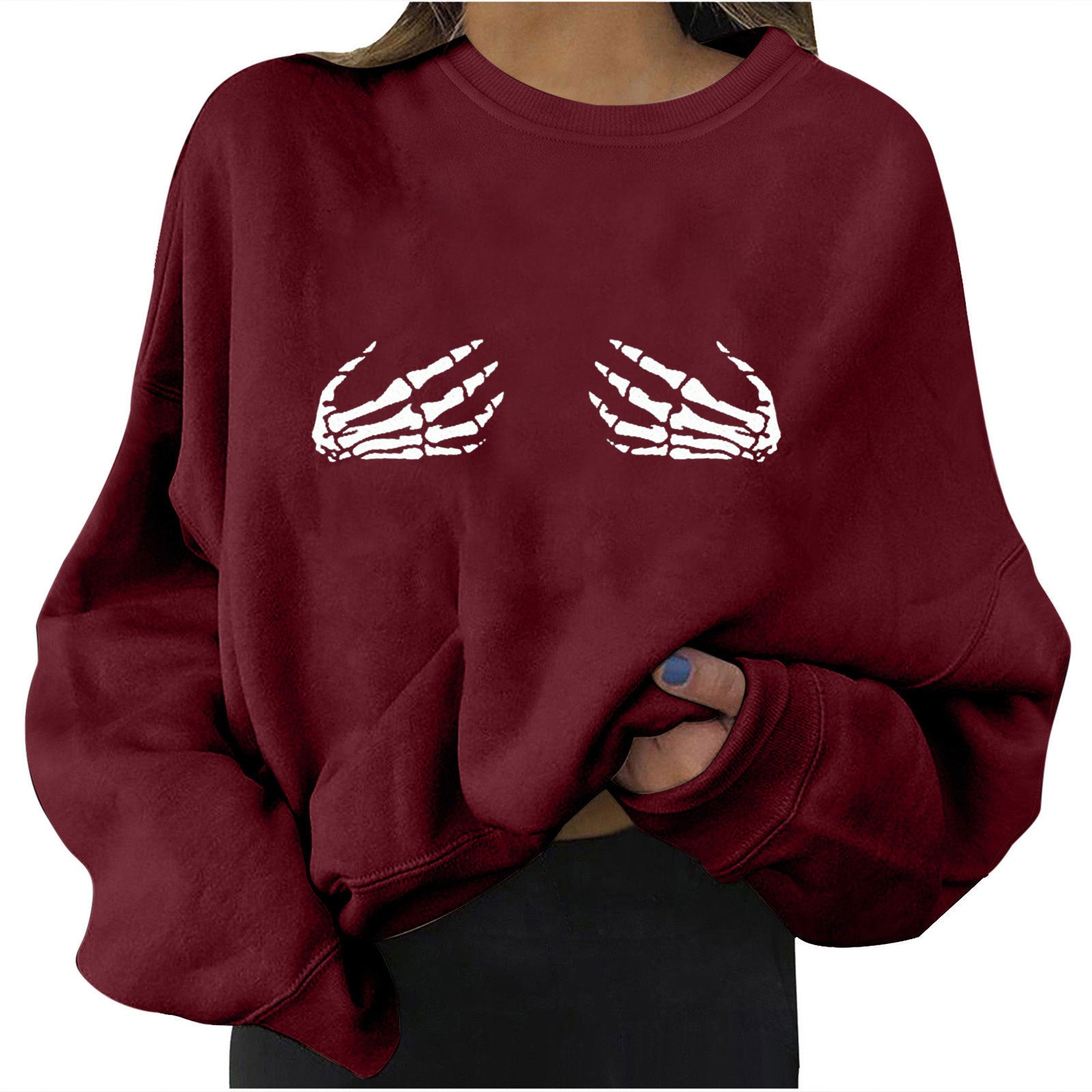 Trendy Halloween Print Oversized Women's Sweatshirt