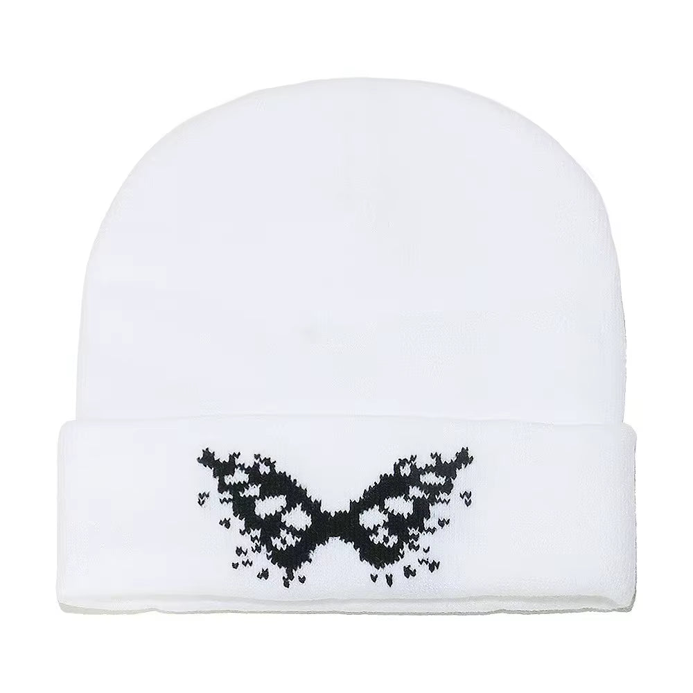 1PC Fashion Knitting Spider Web Design Hat for Men Women Pullover Pile Cap Y2K Goth Warm Beanie Hats New Hip-Hop Street Cap