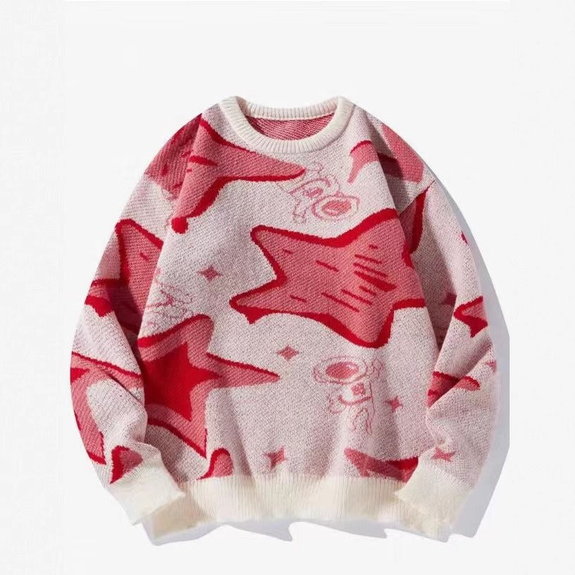 Retro Chunky-Knit Unisex Pullover Sweater Top