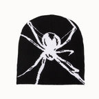 1PC Fashion Knitting Spider Web Design Hat for Men Women Pullover Pile Cap Y2K Goth Warm Beanie Hats New Hip-Hop Street Cap