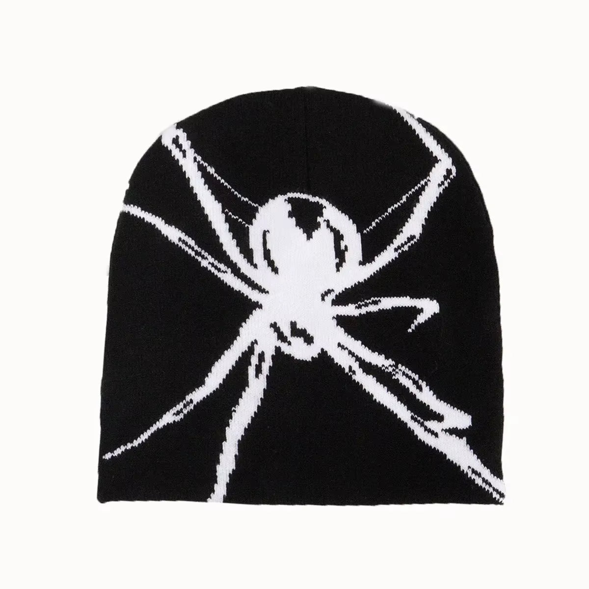 1PC Fashion Knitting Spider Web Design Hat for Men Women Pullover Pile Cap Y2K Goth Warm Beanie Hats New Hip-Hop Street Cap