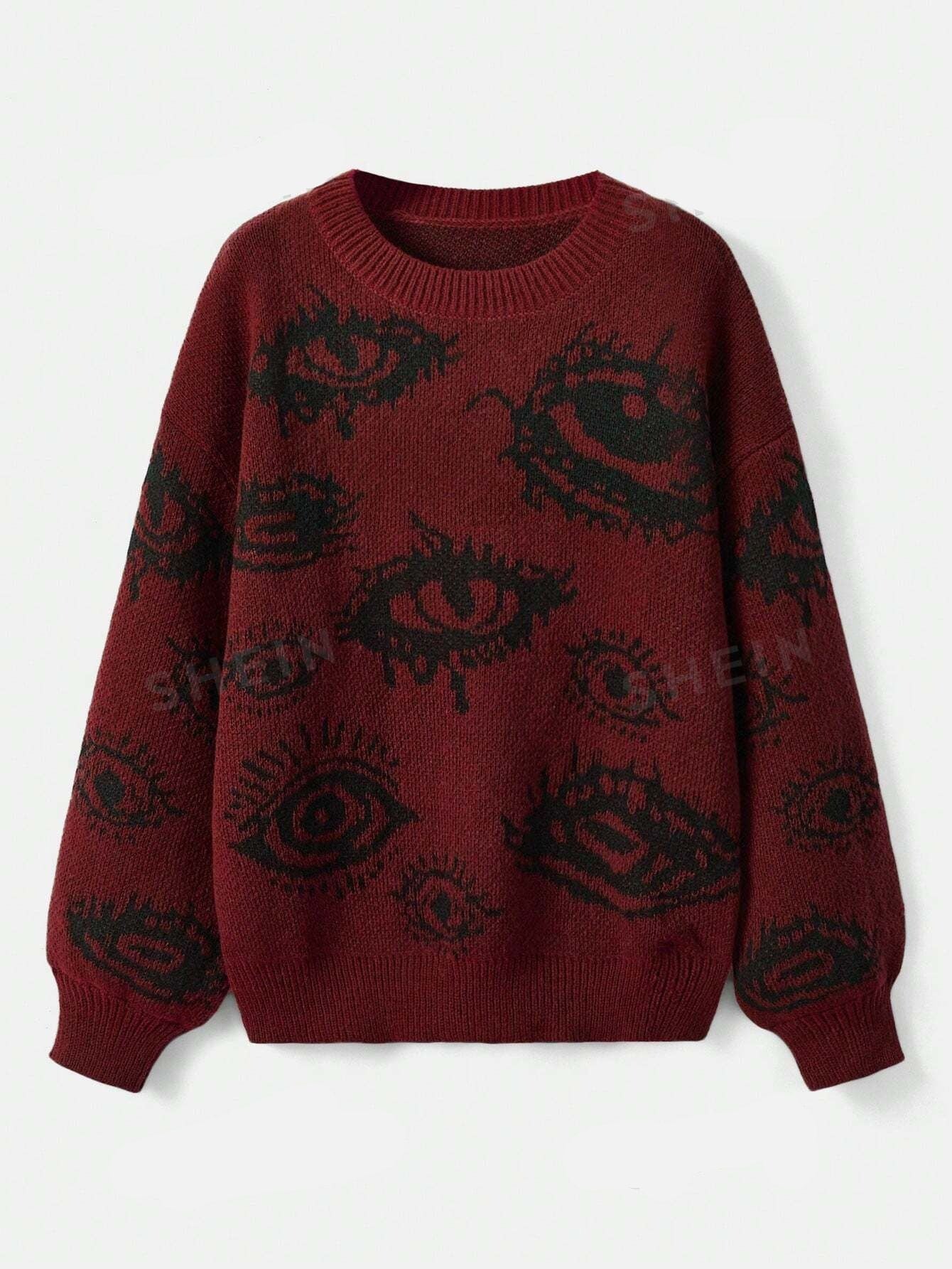 Round Neck Knitted Jacquard Sweater