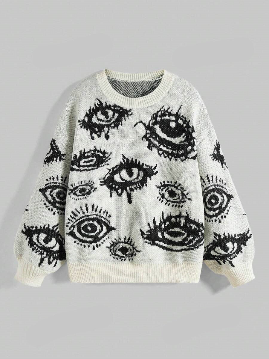 Round Neck Knitted Jacquard Sweater