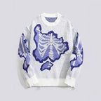 Street Trend Skeleton Jacquard Sweater