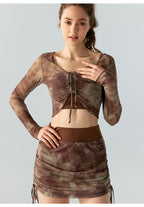 Lace Up Skirt Set for Women
