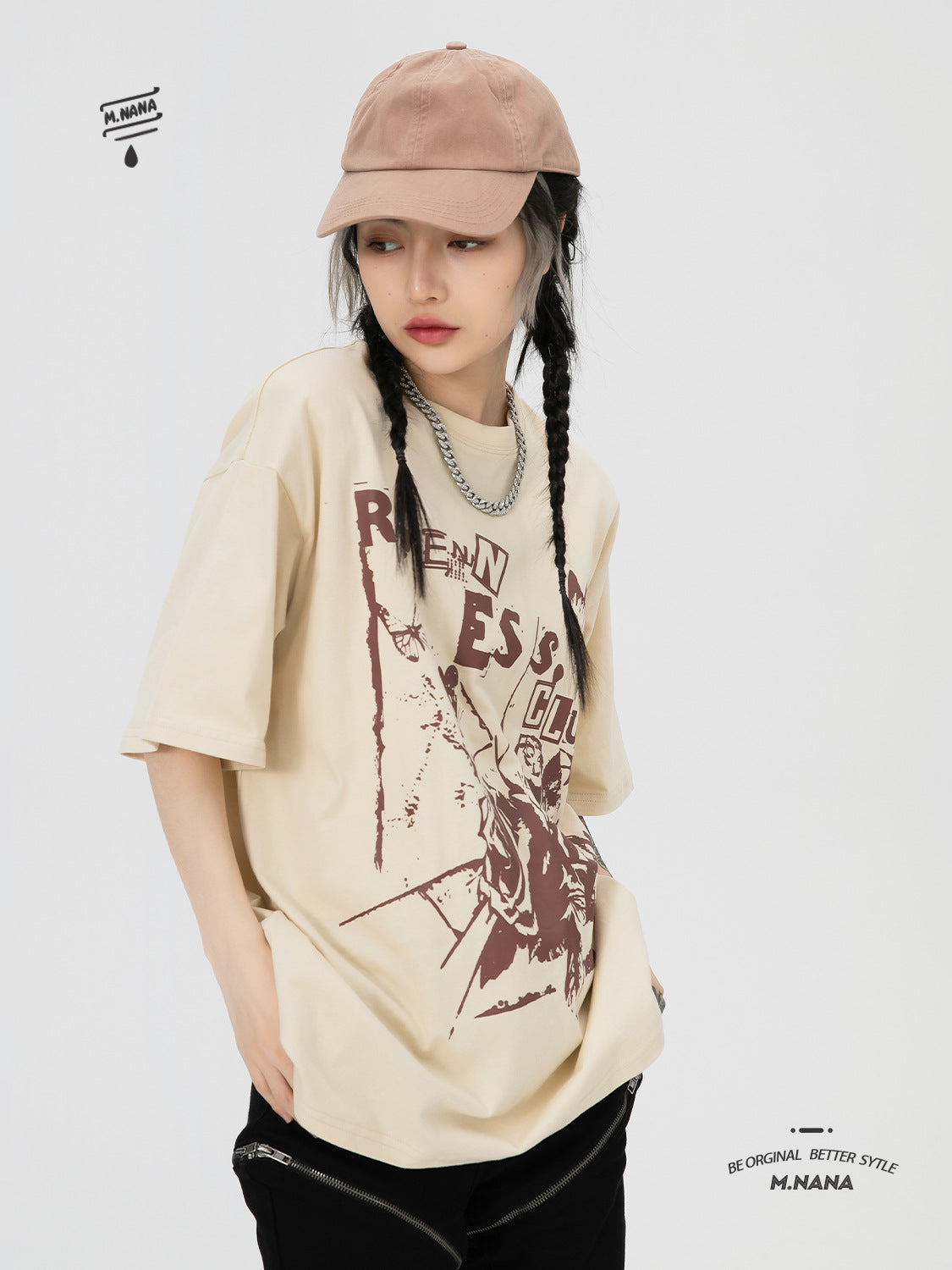 Vintage American Style Printed T-Shirt for Women