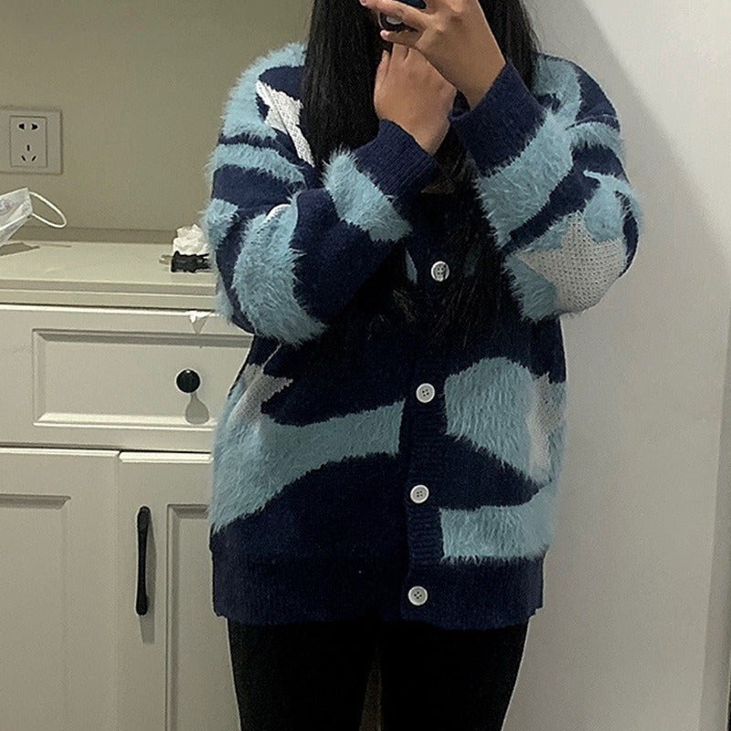 Y2K Preppy Cardigan Sweater for Women - Vintage Style