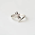 Silver Ring Dragonfly Ring Female Forest Sweet Diamond Ring