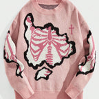 Street Trend Skeleton Jacquard Sweater