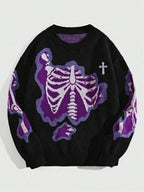 Street Trend Skeleton Jacquard Sweater