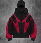 Pattern Stitching Hooded Cardigan Sweater