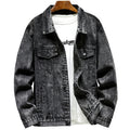 Men's Vintage Washed Ash Denim Jacket - Slim Fit