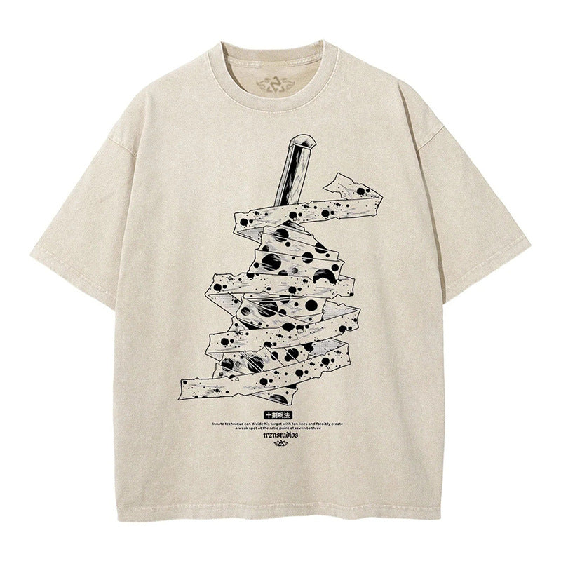 Japanese Vintage Oversized Cartoon T-Shirt (Loose Fit)