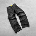 Retro Bat Embroidered Loose Jeans