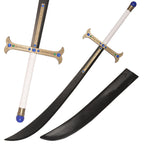 45" Anime Dracule Mihawk Plastic Sword with Leather Sheathfor CosplayDisplayCollection